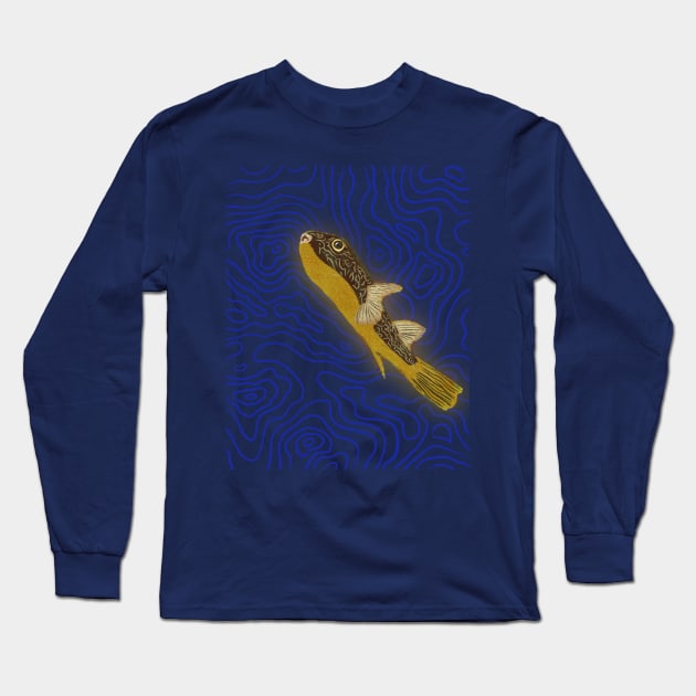 Topography Fish Long Sleeve T-Shirt by MikeBrennanAD